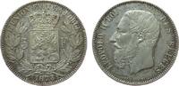 Belgien 5 Francs Ag Leopold II, winzige Randfehler -