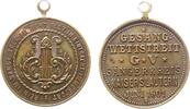 Kaiserslautern tragbare Medaille Bronze Kaiserslautern - auf den Gesangswettstreit, des Sängerkreises Kaiserslautern, Leier / Schrift, Signatur: YB, ca. 28,4 MM -