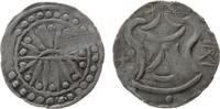 Burma AR-Unit Ag Funan Königreich (190-550), ca. 8,9 Gramm, Abschabung, 80 Rattis, aufgehende Sonne / Stupa -