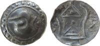 Burma AR-Unit Ag Dvaravati Königreich (550-1050), Schnecke / Stupa, ca. 8,5 Gramm, 88 Rattis, Randfehler, konkav, etwas schmutzig -