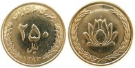 Iran 250 Rials 2004 KN Islamische Republik, SH 1383, Lotusblüte unz 20.92 元 含税 ＋  230.10 元 运费