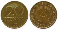 DDR 20 Pfennig Messing A, Berlin, Export -