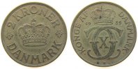 Dänemark 2 Kronen AlBr Christian X -