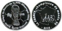 Frankreich 1 1/2 Euro Ag FIFA Weltpokal auf Fußball, Fußballweltmeisterschaft in Deutschland 2006 -