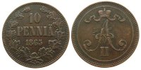 Finnland 10 Pennia Ku kleiner Randstoß -