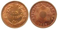 Peru 1 Centavo Br Schön 3a, etwas fleckig -