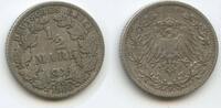 ½ Mark G4714 - Deutsches Reich (J.16) KM#17 Silber Germany Empire -
