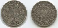 ½ Mark G4711 - Deutsches Reich KM#17 (J.16) Silber Kaiserreich -