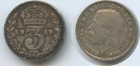 Großbritannien United Kingdom 3 Pence Silber H1454 - King George V. 1910-1936 Great Britain -