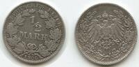 ½ Mark G4716 - Deutsches Reich (J.16) KM#17 Silber Germany Empire -