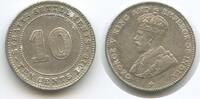 Straits Settlements Singapur Malaysia 10 Cents Silber M#6138 - King Georg V. 1910-1936 Malaysia -