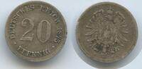 Deutsches Reich Kaiserreich 20 Pfennig Silber M#6114 - Germany Empire Wilhelm I. 1871-1888 -