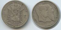 Belgien 1 Franc Silber H0377 - Fifty Years of the Belgian Independence Leopold II. Belgium -