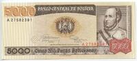 Bolivien 5000 Pesos Banknote GB240 - Marshal José Ballivian y Segurola Bolivia Geldschein -