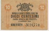 Italien Österreichische Besetzung Venetiens 10 Centesimi Banknote GB253 - Cassa Veneta dei Prestiti Italy Austrian Occupation of Veneto -