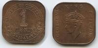 Britisch Malaysia - Malaya 1 Cent 1941 I K70 - Selten - King George VI. ... 83.67 元 含税 ＋  66.94 元 运费