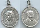 Religiöse Medaille Alte Wallfahrtsmedaille Pilgermedaille M3814 - Vinzenz von Paul Französischer Priester -