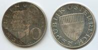 Österreich 2.Republik 10 Schilling Silber M#5956 - RARES JAHR Wachauerin mit Goldhaube Austria Scarce Year -