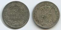 Bayern Königreich 3 Kreuzer Silber G14057 - Ludwig II. 1864-1886 Kingdom of Bavaria -