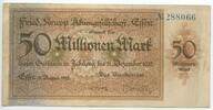 Deutsches Reich Weimar 50 Millionen Mark Banknote GB445 - Friedrich Krupp Aktiengesellschaft Essen -