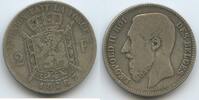 Belgien Königreich 2 Francs Silber H0542 - Des Belges - Leopold II. 1865-1909 Belgium -