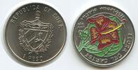 Kuba 1 Peso M#3033 - Blumen der Karibik - Hibiscus Elatus Farbmünze -