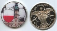 Medaille M146 - Fussball EM Polen-Ukraine - Polska Farbauflage Color -