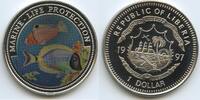 Liberia 1 Dollar PA018 - Marine Life Protection Multicolor Farbmünze -
