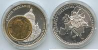 Vatikan Italien-Kirchenstaat Medaille Inlay Prägung 100 Lire vergoldet PA224 - Papst Johannes Paul II. Petersdom Rom Basilika Sankt Peter -
