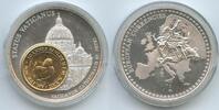 Vatikan Italien-Kirchenstaat Medaille Inlay Prägung 50 Lire vergoldet PA230 - Papst Johannes Paul II. Petersdom Rom Basilika Sankt Peter -