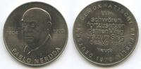 Deutsche Demokratische Republik Propagandamedaille Pablo Neruda 1904-1973 Ø 40 mm M#1012 - Wir schwören fortzusetzen deinen Weg bis zum Sieg des Volkes ??? -