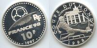 Frankreich 10 Francs - 1½ E u r o Silber H1001 - 1998 World Cup in France - Brandenburger Tor Berlin -