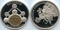 Belgien Königreich Belgique Medaille mit 50 Centimes 1980 Inlay vergoldet GS239 - Inlay-Gedenkprägung Bruxelles Atomium - European Currencies -