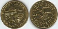 Vereinigten Staaten von Amerika Glücksbringer Glücksmünze Souvenir Token L2449 - Fishermans Wharf Monterey Cailfornia - Good Luck Souvenir -
