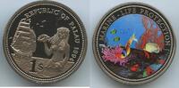 Palau 1 Dollar PA126 - Meerjungfrau Fische - Ocean Scene Marine Life Protection Multicolor -