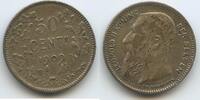 Belgien Königreich 50 Centimes Silber M#6670 - Der Belgen RAR Leopold II. 1865-1909 Belgique Belgium -