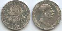 Österreich Kaiserreich 1 Corona (1 Krone) Silber G5702 - 60. Regierungsjubiläum Kaiser Franz Joseph I. 1848-1916 Austria -