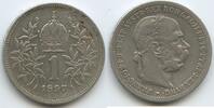 Österreich Kaiserreich 1 Corona (Krone) Silber G5702 - Kaiser Franz Joseph I. 1848-1916 Austria -