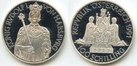 Österreich 2.Republik 100 Schilling Silber PA054 - Rudolph I. Habsburg Proof Austria -