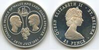 Sankt Helena 25 Pence Silber G2022 - Royal Wedding Diana & Charles - Elisabeth II. 1952-2022 Saint Helena -