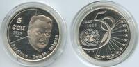 Belgien Königreich 5 Ecu Silber GS781 - 50th Anniversary United Nations Belgium -