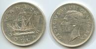 Kanada 1 Dollar Silber G6489 - Neufundland Segelschiff Georg VI. 1936-1952 Canada -