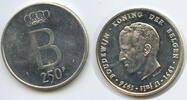 Belgien Königreich 250 Francs Silber GS849 - 25th Anniversary of Accession of Baudouin I. Belgium -