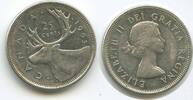 Kanada 25 Cents Silber G6483 - Karibu Renntier Elisabeth II. 1952-2022 Canada -