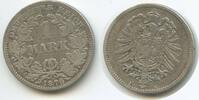 Deutsches Reich Kaiserreich 1 Mark Silber G10285 - Wilhelm I. Germany Empire -