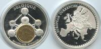 Belgien Königreich Belgique Medaille mit 50 Centimes 1980 Inlay vergoldet GX627 - Inlay-Gedenkprägung Bruxelles Atomium - European Currencies -