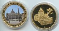 Vatikan Italien-Kirchenstaat Medaille mit Farbauflage GY167 - Schätze des Vatikans Petersdom Vatikan -