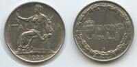 Italien Königreich 1 Lira G0955 - Scarce Key Date Vittorio Emanuele III. Italy -