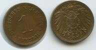 Deutsches Reich Kaiserreich 1 Pfennig G9574 - Wilhelm II. 1888-1918 Germany Empire -
