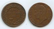 Monaco Fürstentum 5 Centimes G3694 - Honore V. 1819-1841 -